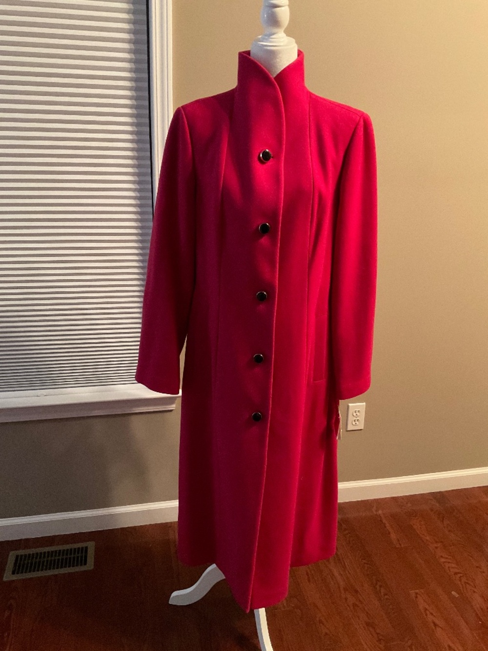 Kate Spade Ladies Wool Full Length Coat Boysenberry Size Large - New With Tags